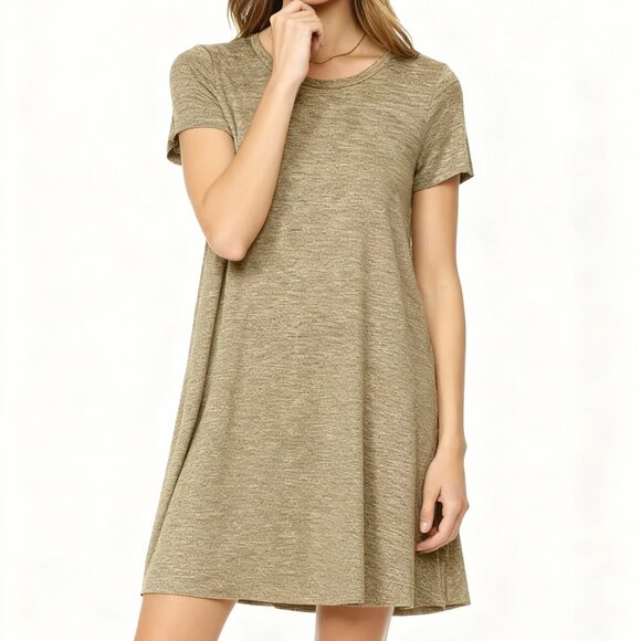 LuLaRoe Gold A-Line Midi Dress - Size 12 – Effortless Everyday Glow - Picture 2 of 5